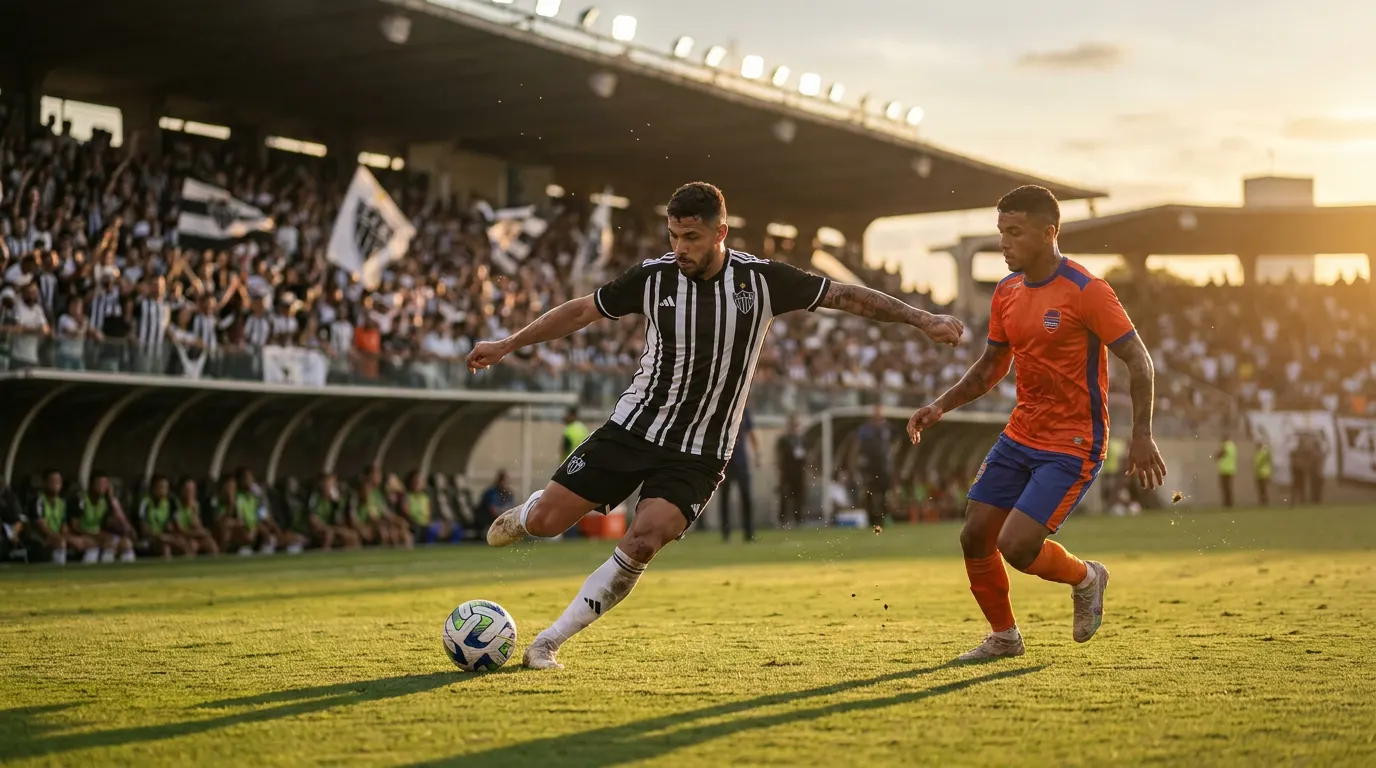 Mateo Cassierra comemorando gol na Arena MRV pela Copa Sul-Americana 2026 — Atlético-MG x Puerto Cabello