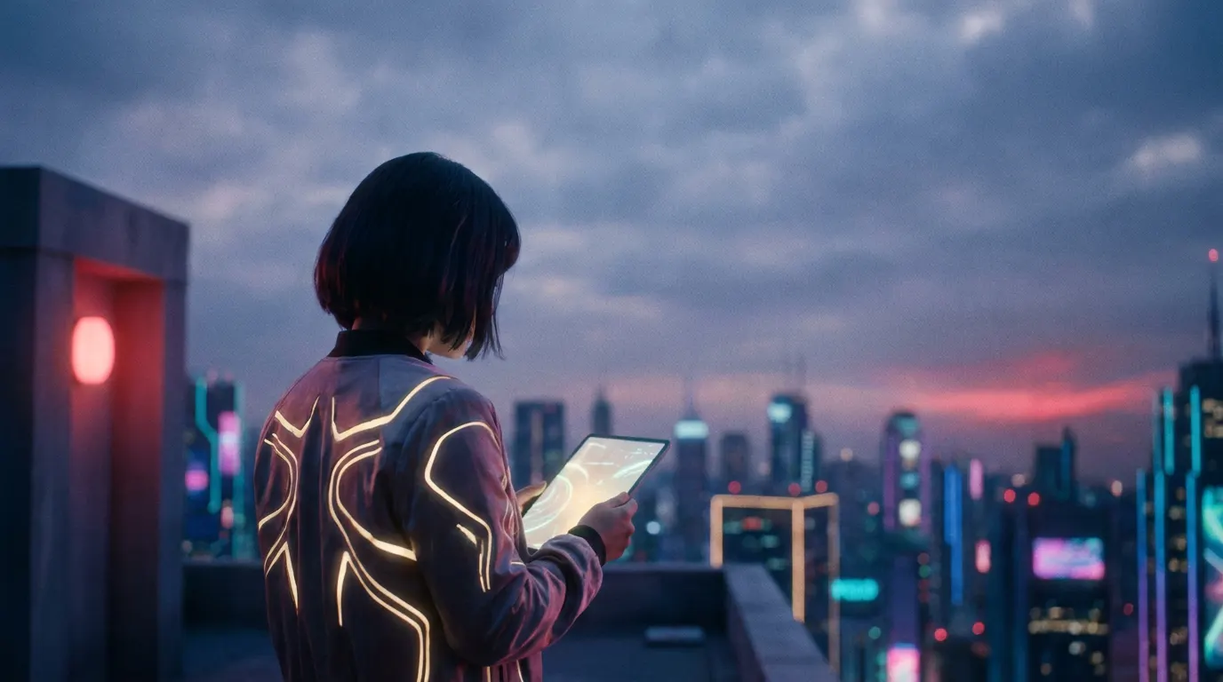 Kihachi e Inako em Kyoto steampunk alternativa — anime A Luz do Futuro na Netflix