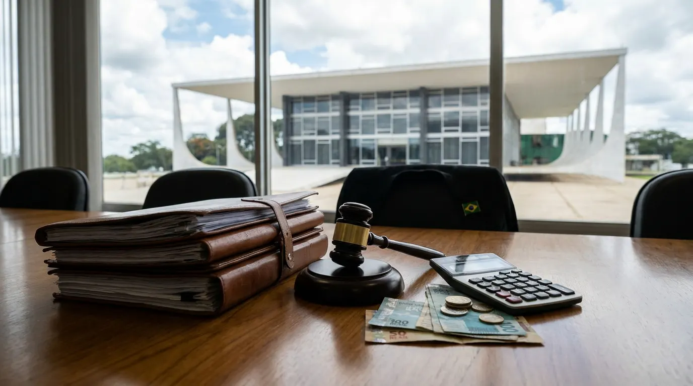 Fachada do Supremo Tribunal Federal em Brasília ao entardecer, representando o julgamento sobre penduricalhos da magistratura
