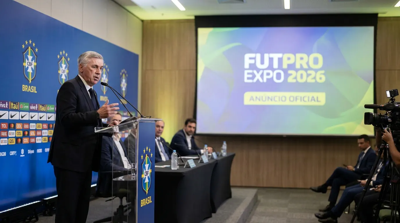 Carlo Ancelotti no comando da Seleção Brasileira durante treino — renovação de contrato com a CBF até 2030