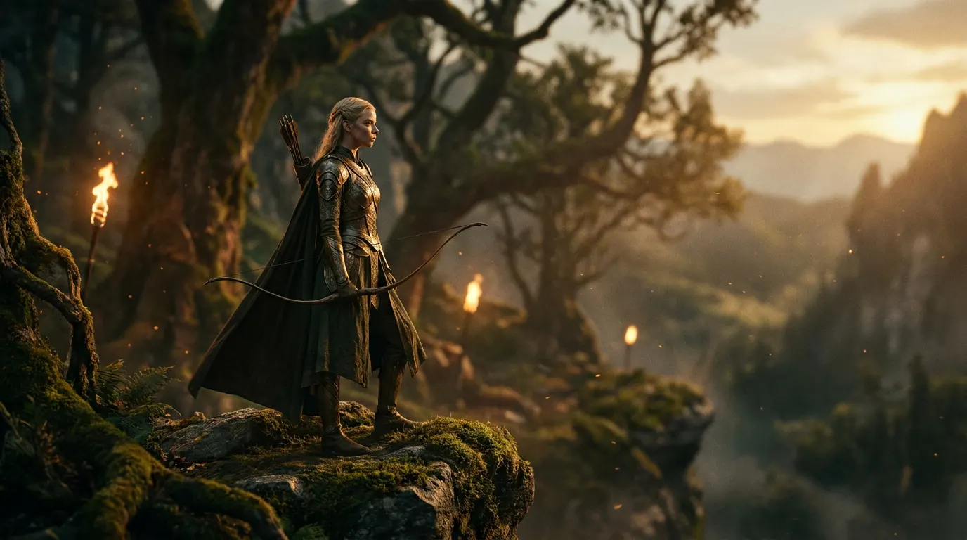 Anya Taylor-Joy como Seren, elfa do Reino das Florestas em A Caçada a Gollum, de O Senhor dos Anéis