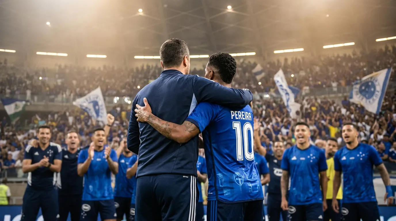 Matheus Pereira celebra gol decisivo pelo Cruzeiro no Mineirão pelo Brasileirão 2026