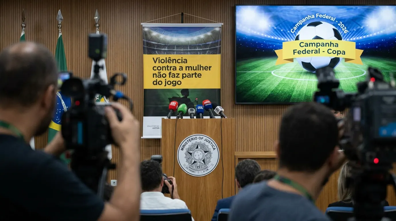 Lançamento de campanha federal contra violência à mulher durante a Copa do Mundo 2026 no Palácio do Planalto