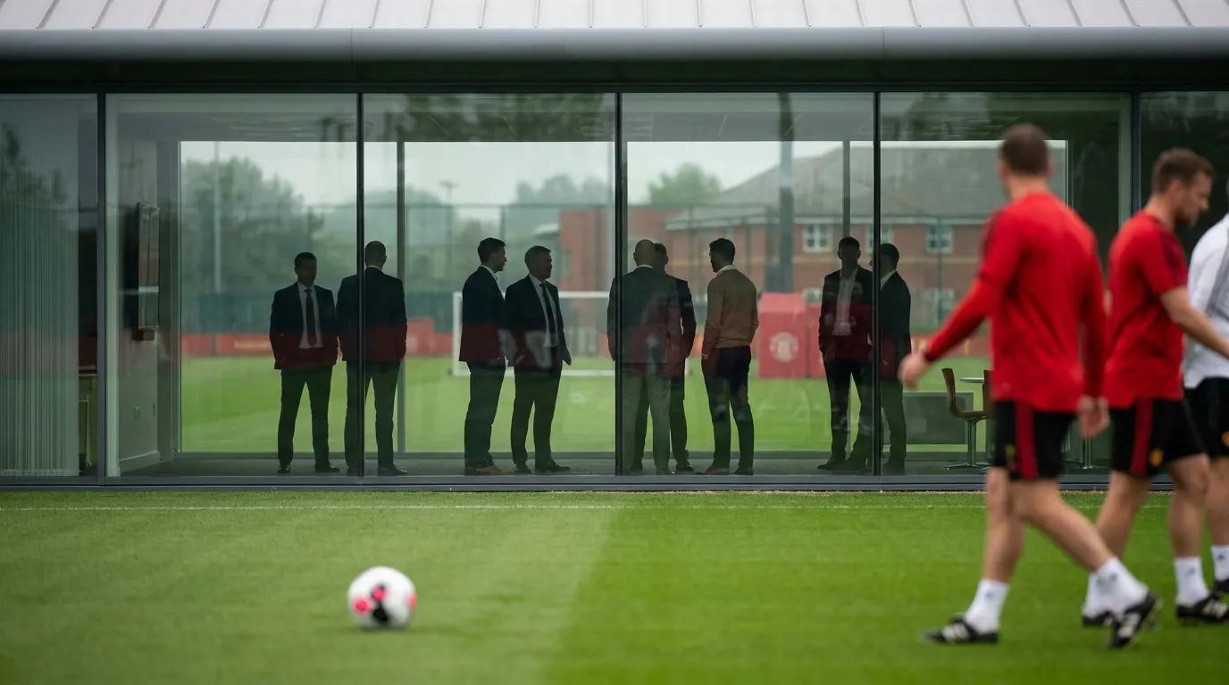 Michael Carrick no centro de treinamento de Carrington, prestes a se tornar treinador permanente do Manchester United