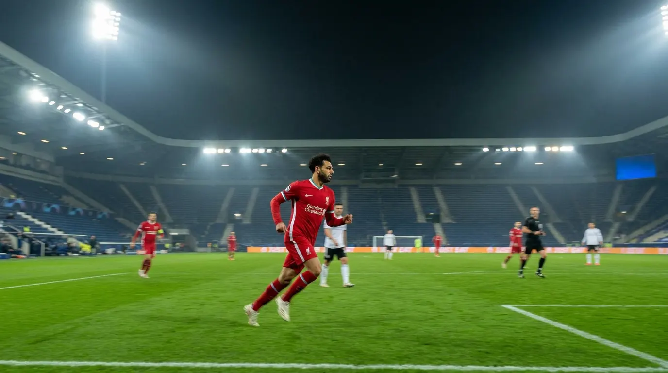 Estádio europeu lotado durante jogo da segunda rodada da Champions League 2026/27 com iluminação dramática