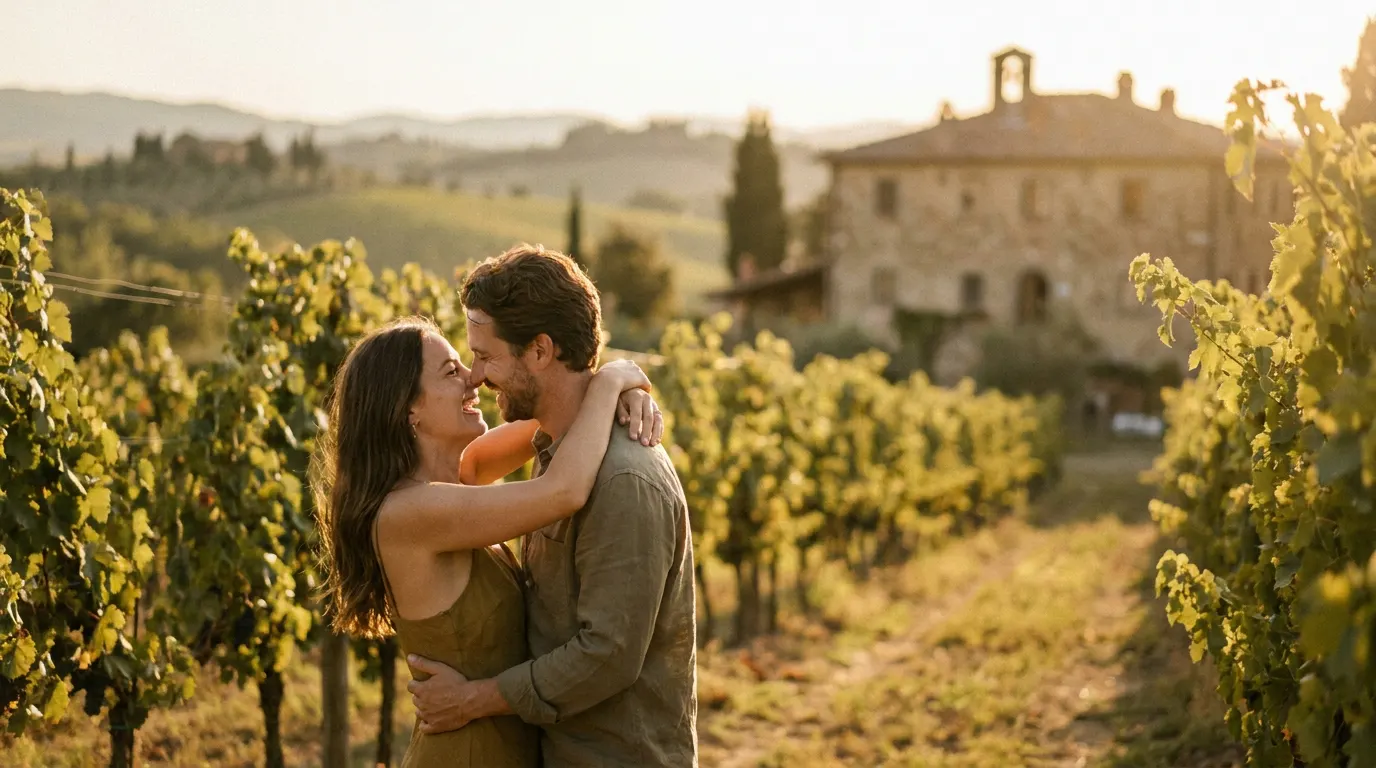 Halle Bailey e Regé-Jean Page em cenário da Toscana italiana no filme Eu e Você na Toscana de 2026
