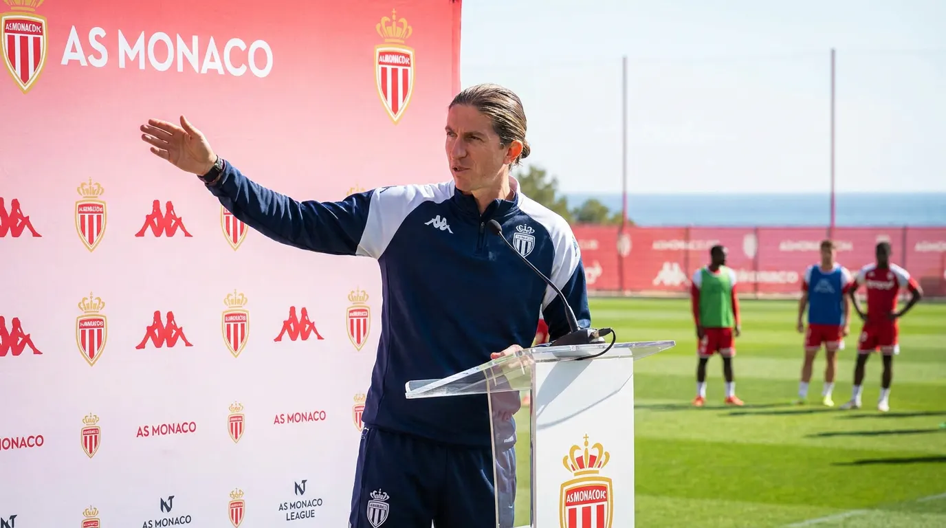 Filipe Luís como novo técnico do AS Monaco em seu primeiro dia no clube do Principado