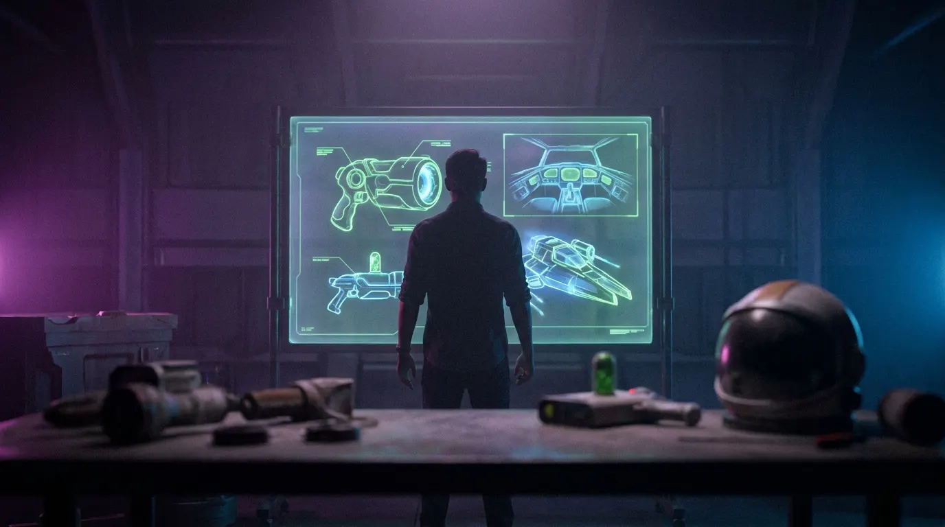 Rick Sanchez e Morty Smith diante do estúdio da Warner Bros. em arte estilo pôster de longa-metragem animado