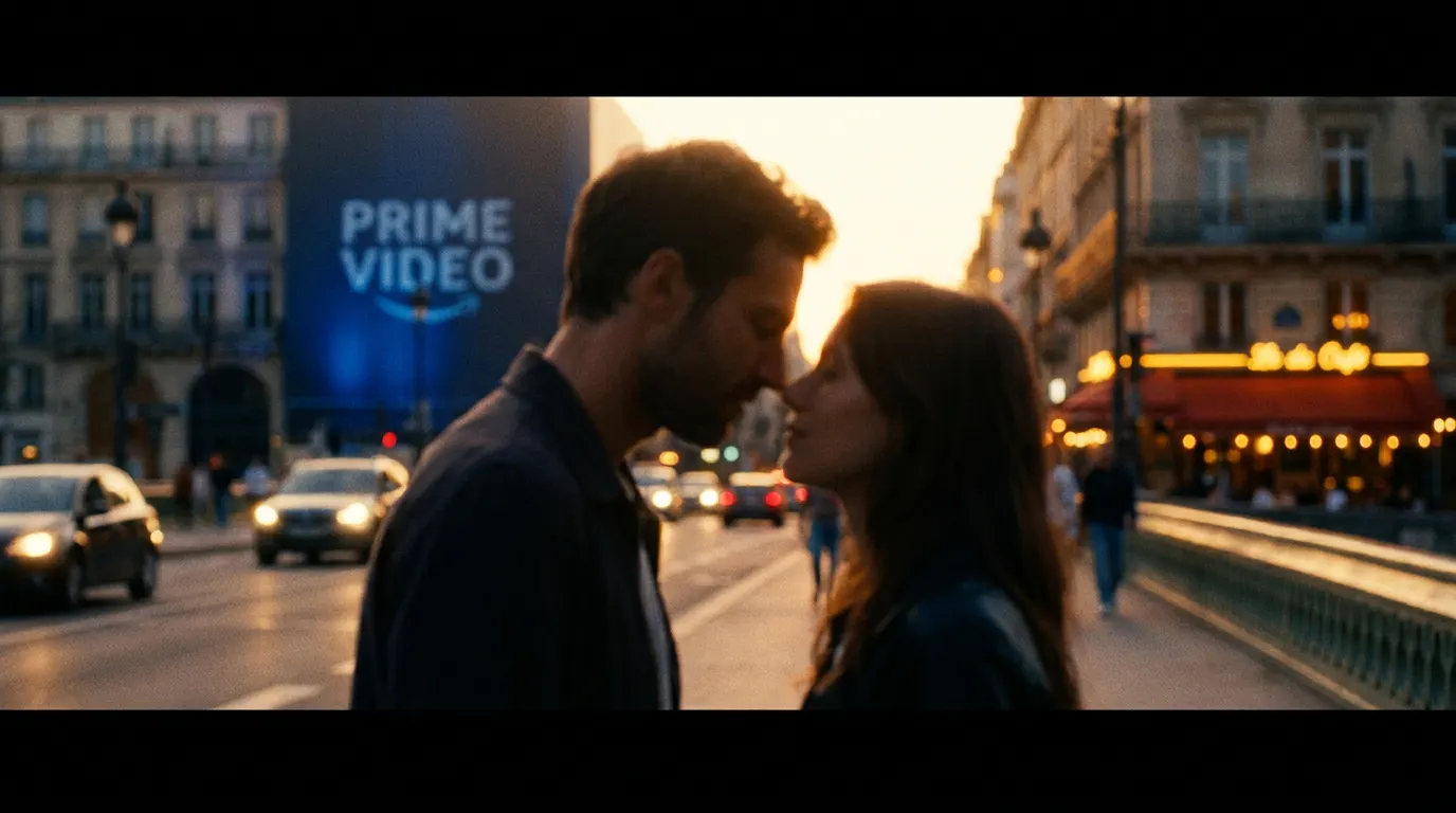 Ester Expósito e Hugo Diego García em pôster cinematográfico de Atraídos Pelo Destino, romance Prime Video 2026
