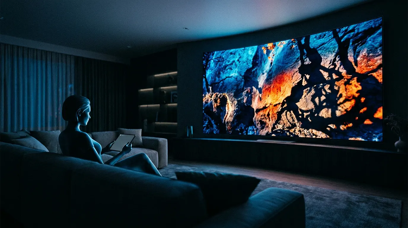 Samsung TV 2026 exibindo conteúdo em HDR10+ Advanced no Prime Video com brilho e contraste extremos