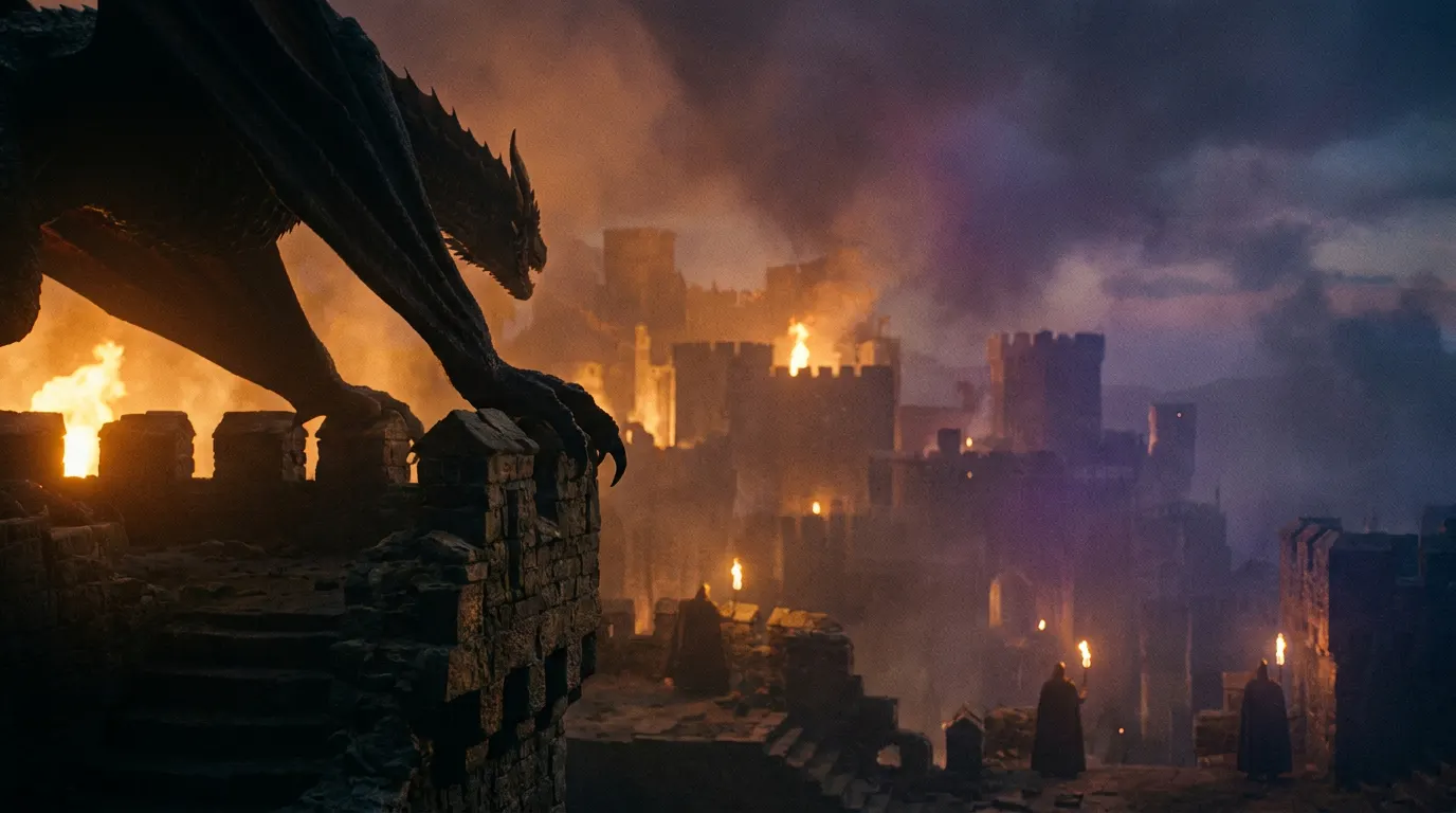 Emma D'Arcy como Rhaenyra Targaryen no Trono de Ferro em House of the Dragon 3ª temporada