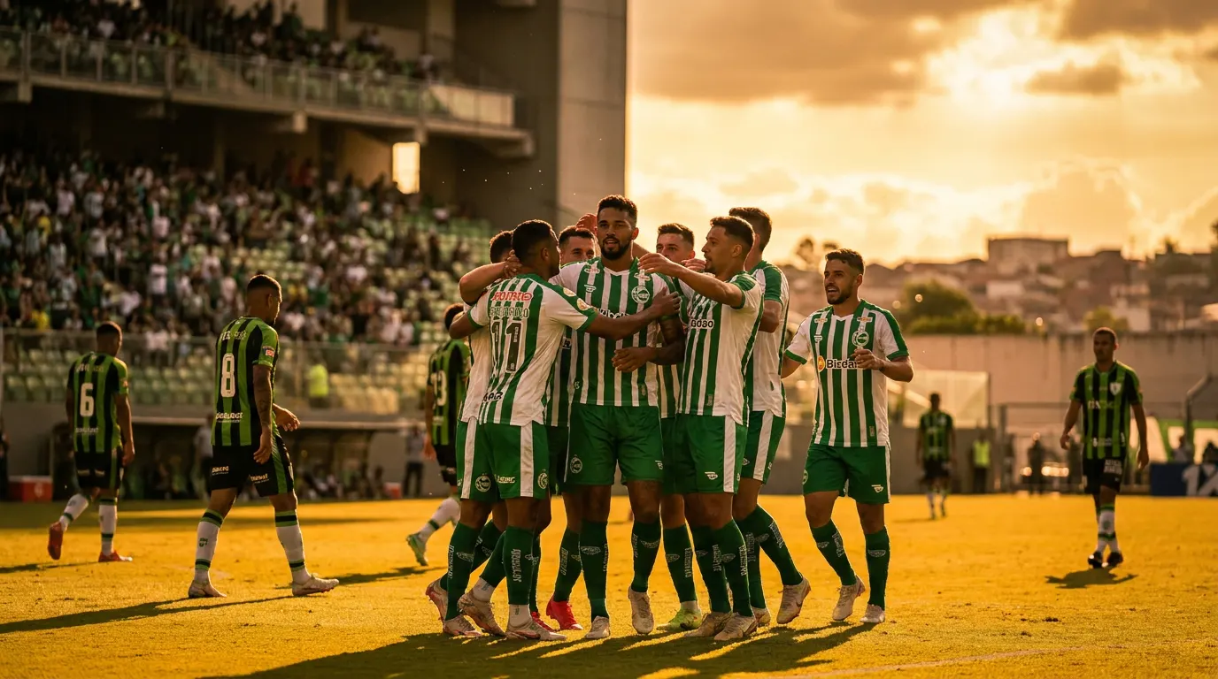 Marcos Paulo celebra o gol do Juventude contra o América-MG pela 30ª rodada da Série B 2026 no Independência