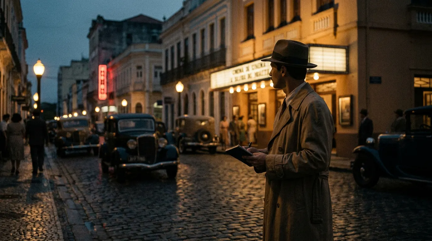 Diretor Kleber Mendonça Filho nas ruas históricas do Recife, cenário de seu próximo filme nacional ambientado nos anos 1930