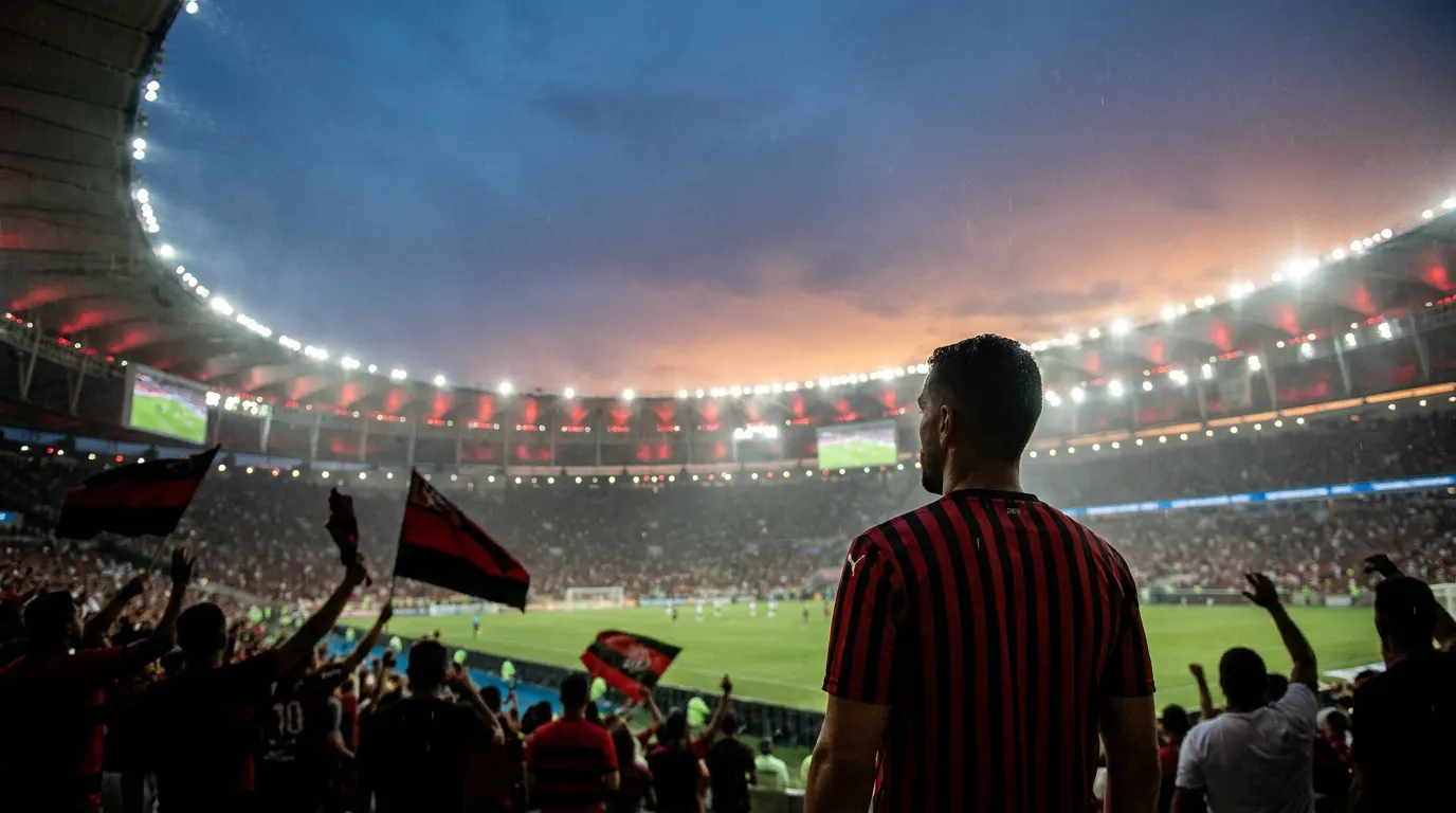 Estádio Centenário em Montevidéu iluminado à noite para a final da Copa Libertadores 2026