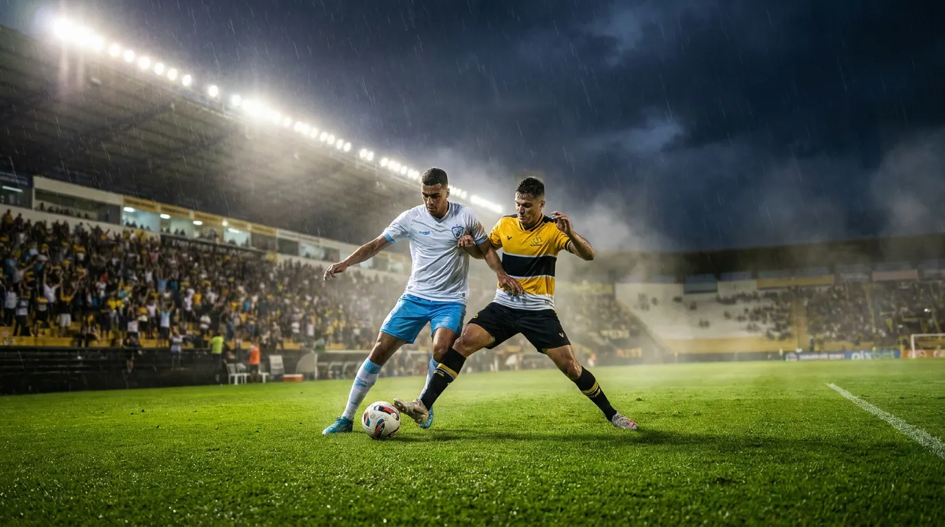 Jogadores de Londrina e Criciúma disputam bola no Estádio VGD pela 31ª rodada da Série B 2026