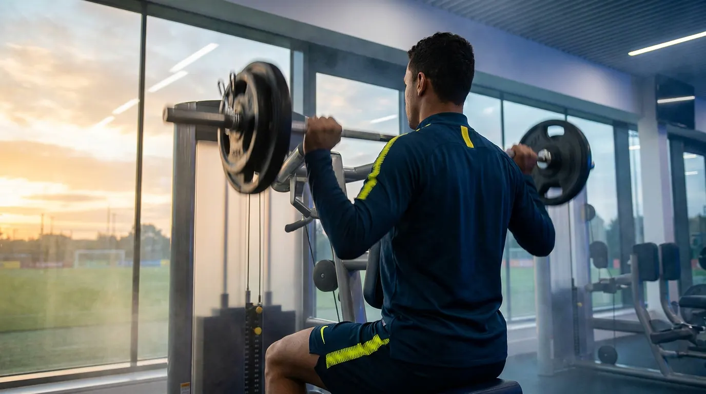 Neymar treinando na academia da Seleção Brasileira durante preparação para a Copa do Mundo 2026