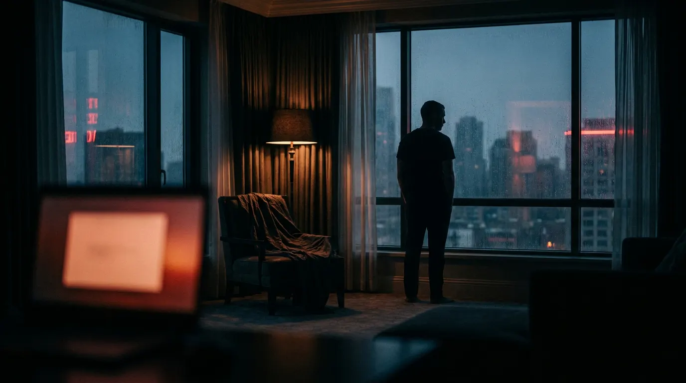 Michael Johnston como Bear segurando o Salgueiro dos Desejos quebrado em cena do terror Obsessão (Obsession, 2026) de Curry Barker