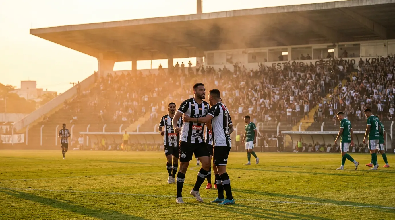 Caio Dantas comemorando gol pelo Operário-PR contra o Athletic Club na Série B 2026 no Estádio Germano Krüger