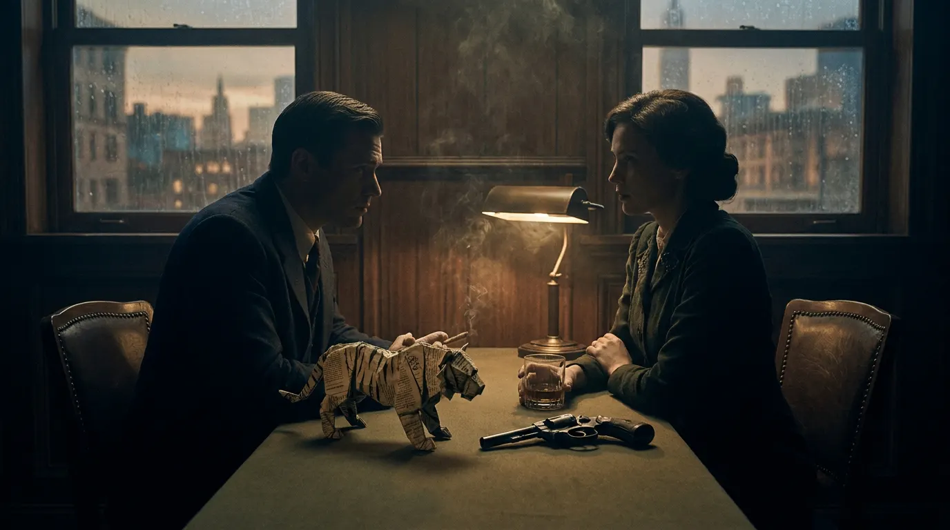 Adam Driver e Scarlett Johansson em cena de Paper Tiger, crime drama de James Gray ambientado no Queens dos anos 1980
