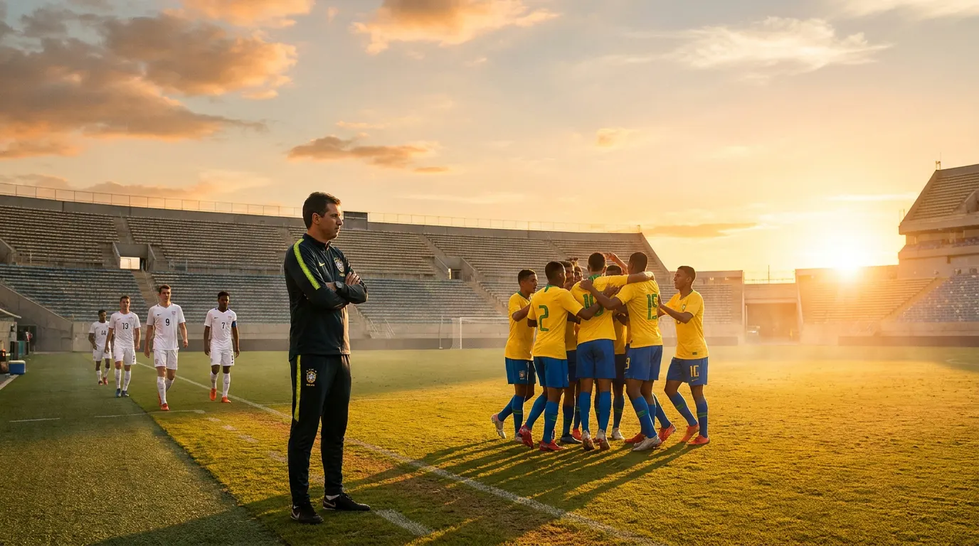 Eduardo Pape comemora gol da Seleção Brasileira Sub-17 na Arena das Dunas em amistoso preparatório para a Copa do Mundo Sub-17 2026