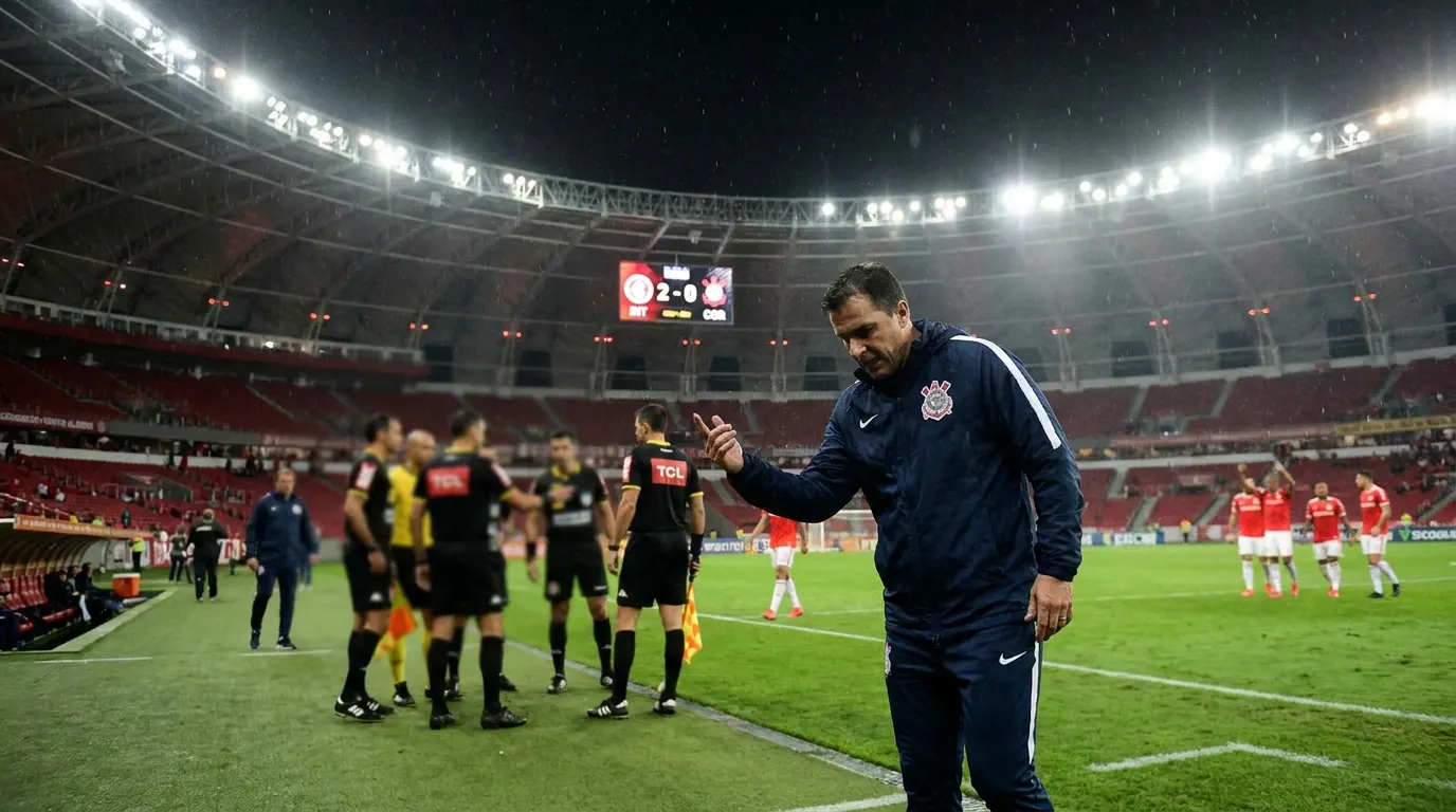 Marcelo Paz em coletiva após derrota do Corinthians para o Internacional na Copa do Brasil 2026