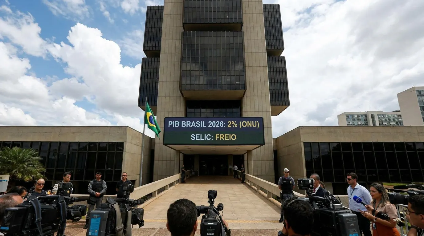 Sede do Banco Central do Brasil em Brasília, símbolo da política monetária e do crescimento do PIB em 2026