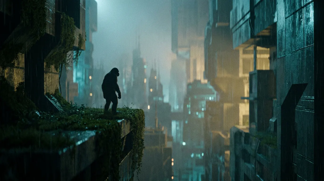 Matt Shakman no set de filmagens de novo Planeta dos Macacos, ficção científica da 20th Century Studios