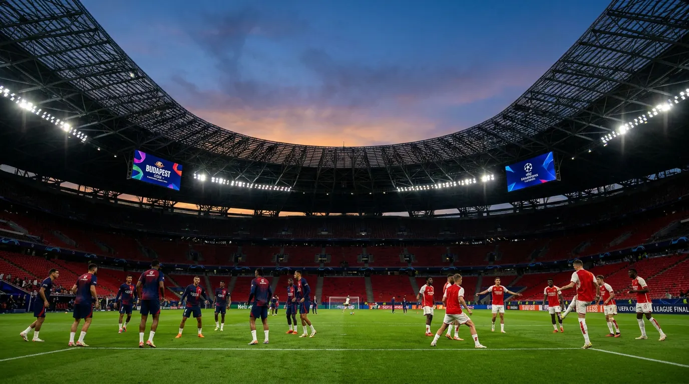 Dembélé celebra gol do PSG na semifinal da Champions League 2026 contra o Bayern na Allianz Arena