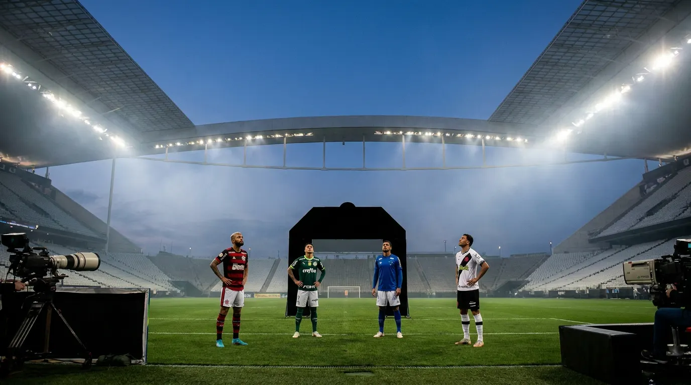 Maracanã lotado durante as quartas de final da Copa Libertadores 2026 à noite