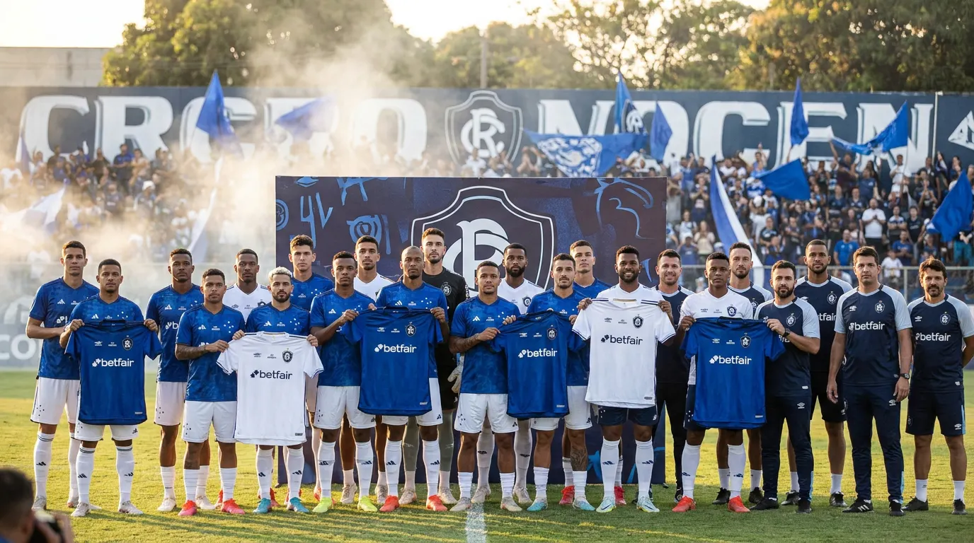Yago Pikachu celebrando com a camisa do Clube do Remo no Baenão — contratações do Leão Azul na Série A 2026
