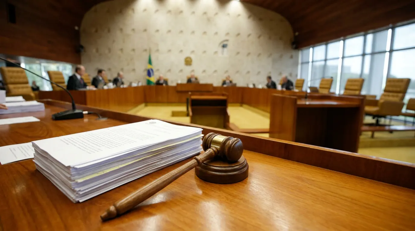 Ministro Edson Fachin presidindo sessão no plenário do Supremo Tribunal Federal em Brasília, decisão sobre revisão da vida toda do INSS
