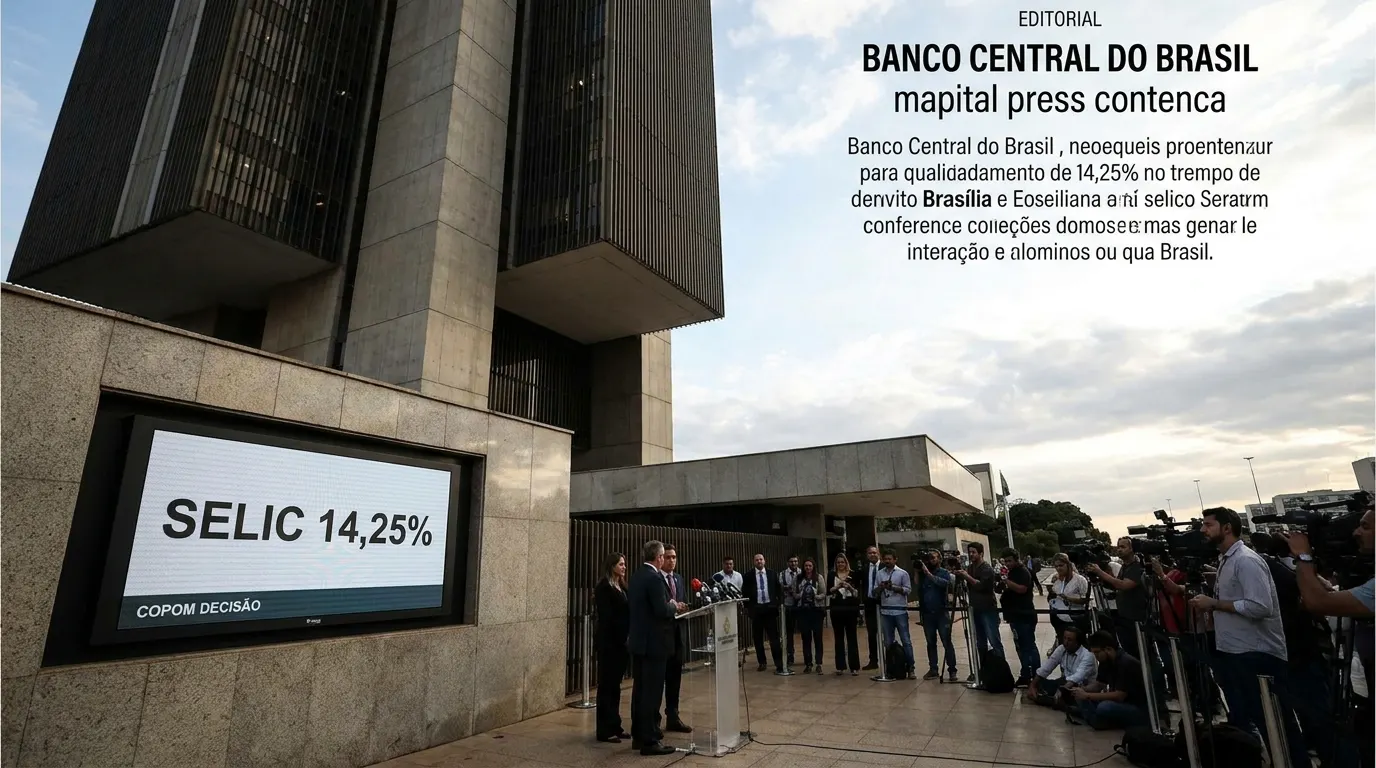 Sede do Banco Central do Brasil em Brasília, cenário da decisão do Copom sobre a taxa Selic em junho de 2026