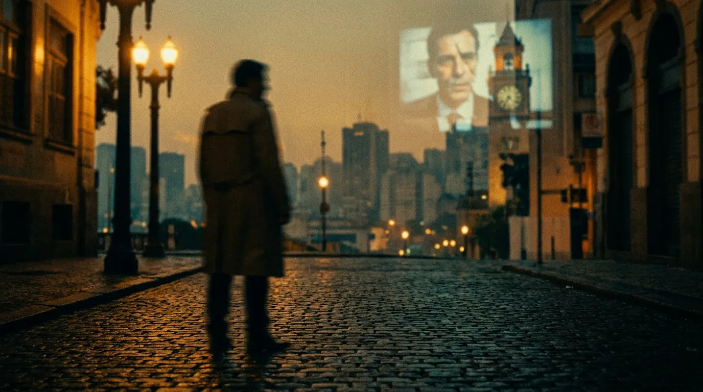 Cena do filme Sexo e Destino com elenco em ambiente dramático com iluminação espiritual — lançamento nos cinemas em maio de 2026