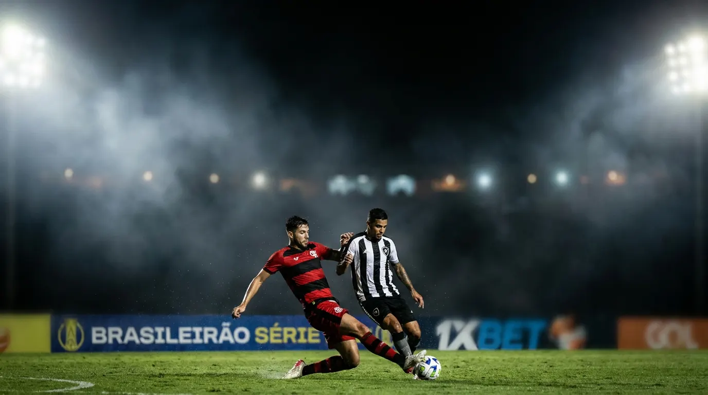 Estádio lotado à noite durante clássico nordestino da Série B entre Sport e Ceará