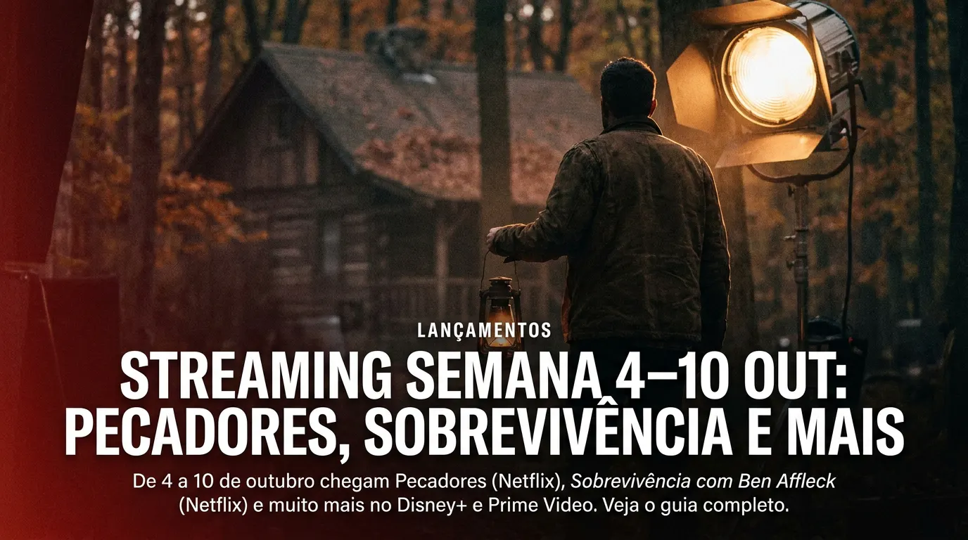 Guia de lançamentos de streaming semana 4 a 10 de outubro 2026: Pecadores na Netflix, Sobrevivência com Ben Affleck e Oasis no Disney+