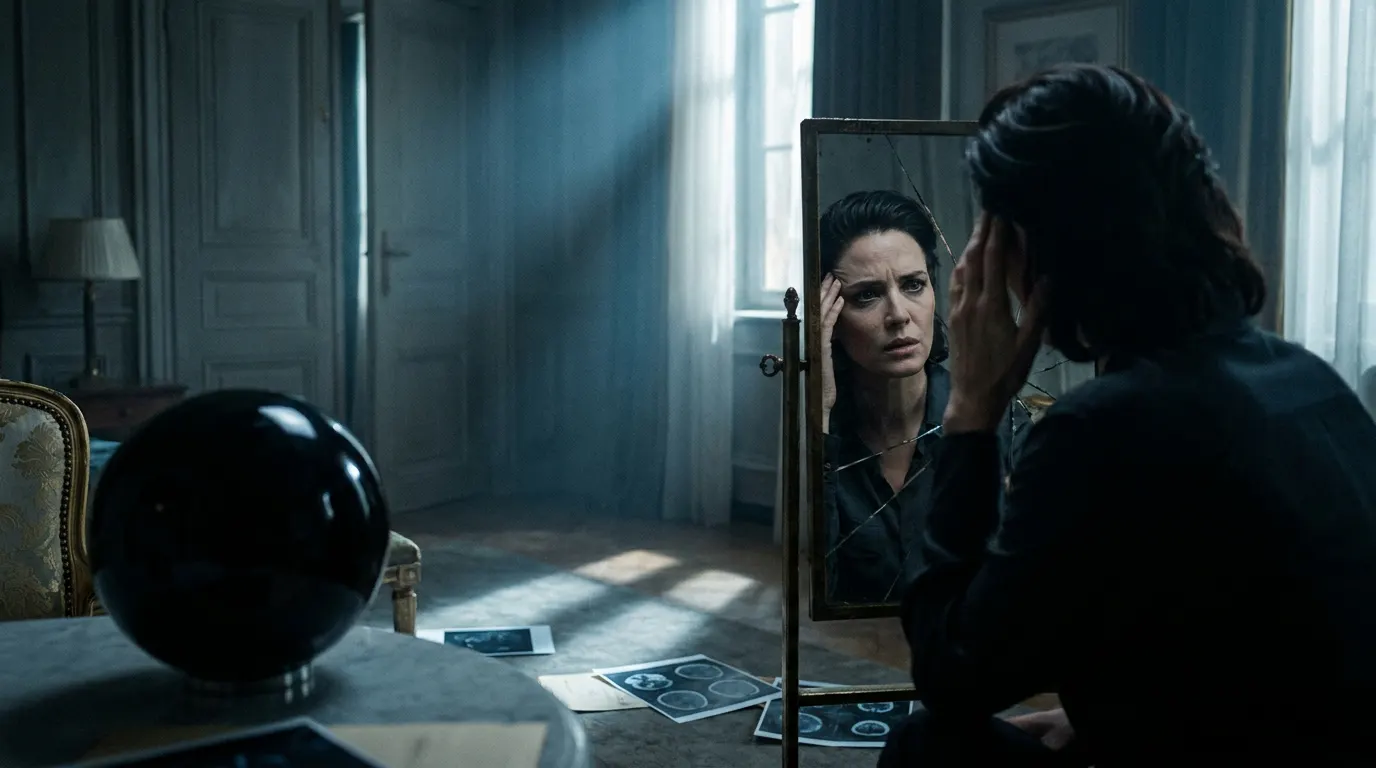 Penélope Cruz caracterizada como cupletista Nené em cena de The Black Ball, sobre tanque de guerra em filmagem noturna dramática
