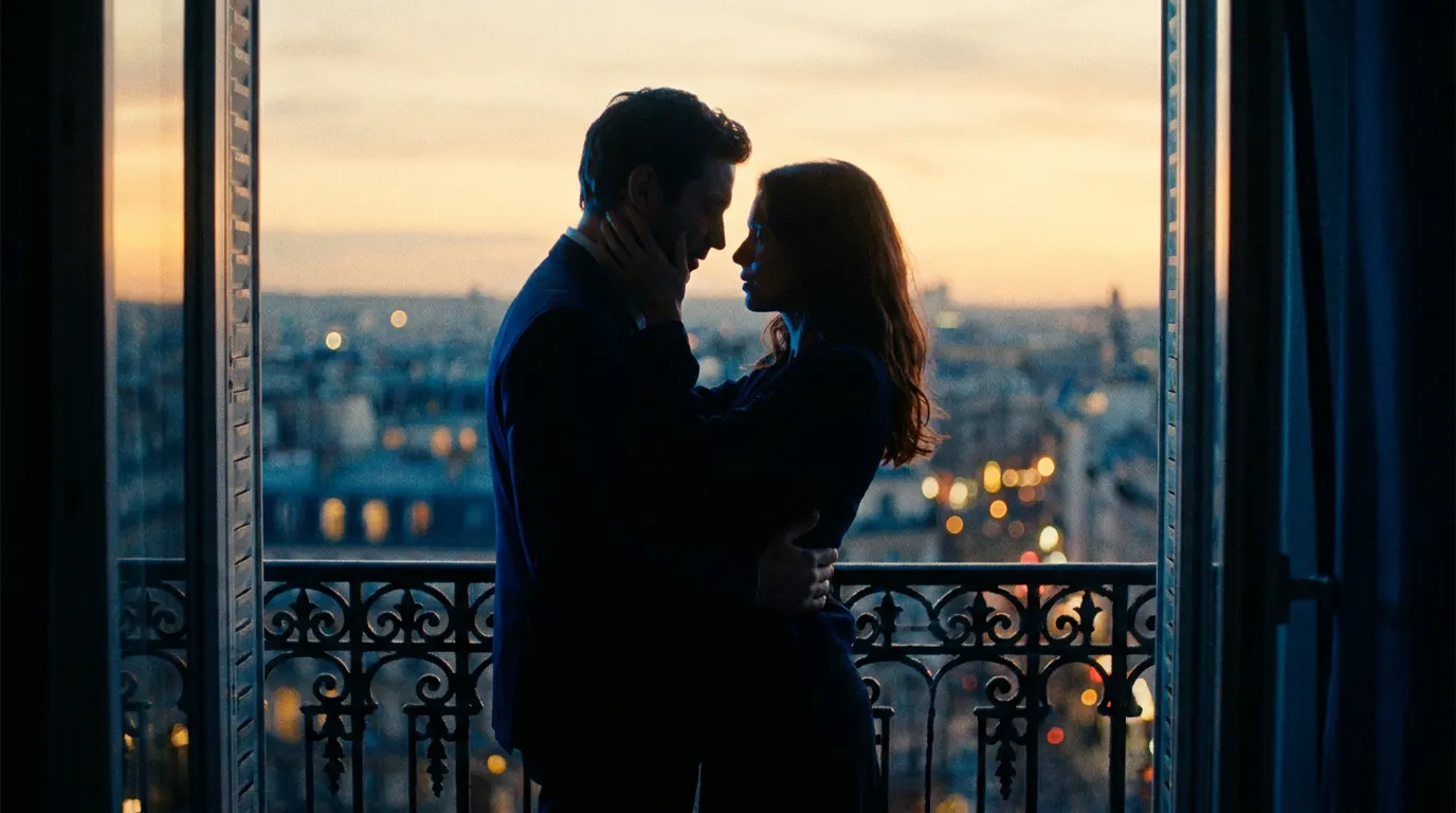Alma e Vadim separados no pátio universitário — cena do romance francês Você + Eu: Contra o Mundo, do Prime Video