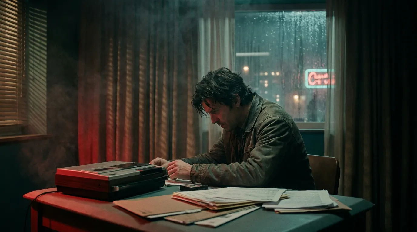 Silhueta de protagonista em corredor escuro — clima de suspense em novo filme da Netflix com Wagner Moura