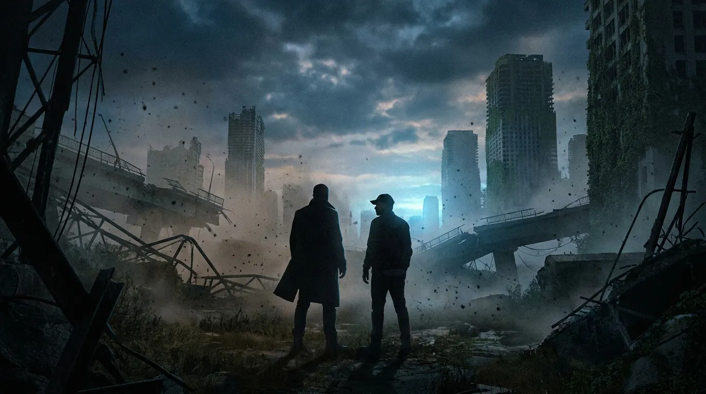 Lauren Cohan como Maggie e Jeffrey Dean Morgan como Negan em Manhattan pós-apocalíptica na 3ª temporada de The Walking Dead: Dead City