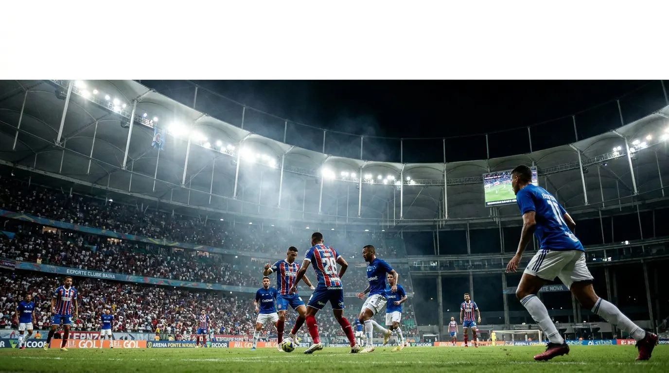 Everton Ribeiro celebrando gol na Arena Fonte Nova durante Bahia x Cruzeiro pelo Brasileirão 2026
