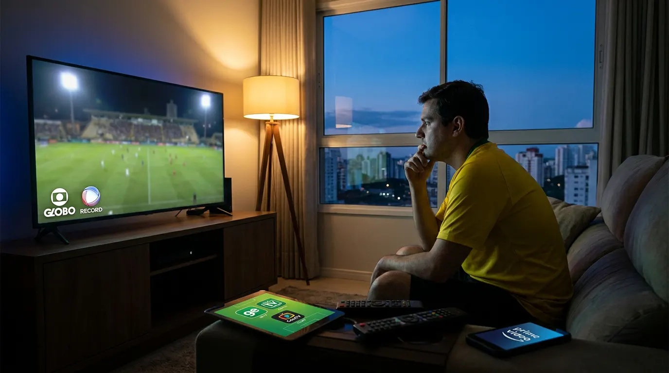 Maracanã lotado durante jogo do Brasileirão Série A 2026 à noite com iluminação de estádio