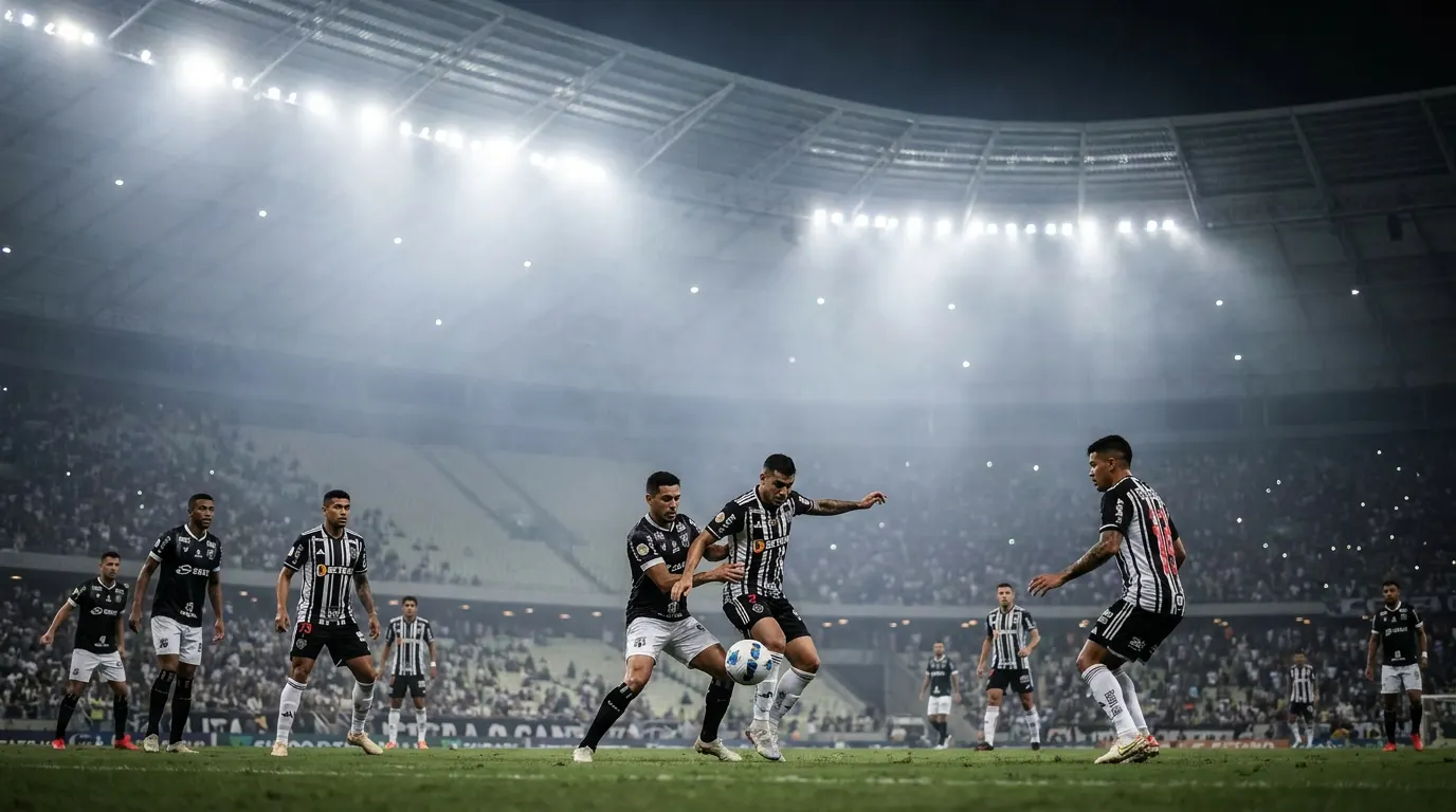 Ceará x Atlético-MG pela Copa do Brasil 2026 na Arena Castelão em Fortaleza sob os holofotes noturnos