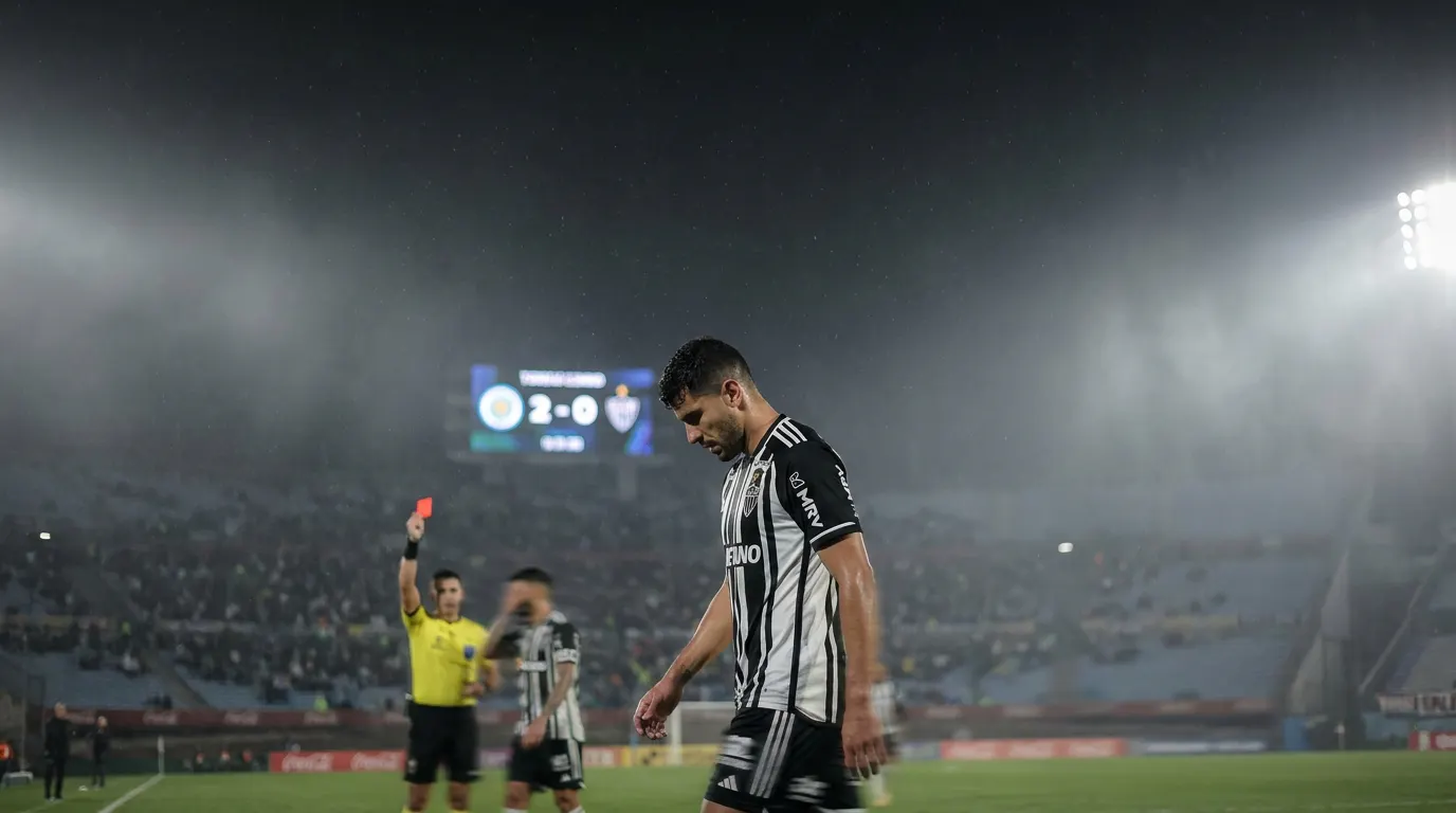 Jogadores do Atlético-MG celebram classificação para a final da Copa Sul-Americana 2026 no Estádio Centenário