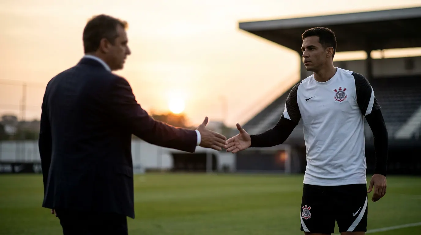 Neo Química Arena iluminada à noite, sede do Corinthians no Brasileirão 2026