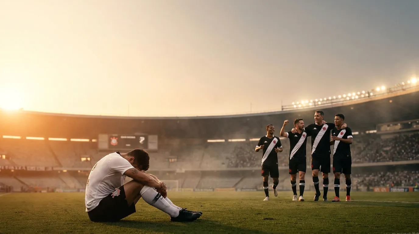 Matheus Bidu comemora gol pelo Corinthians em São Januário na derrota por 3 a 2 para o Vasco no Brasileirão 2026
