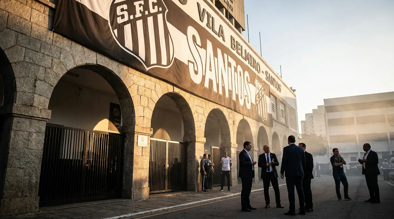 Vila Belmiro lotado com torcida do Santos FC durante jogo do Alvinegro Praiano no Brasileirão
