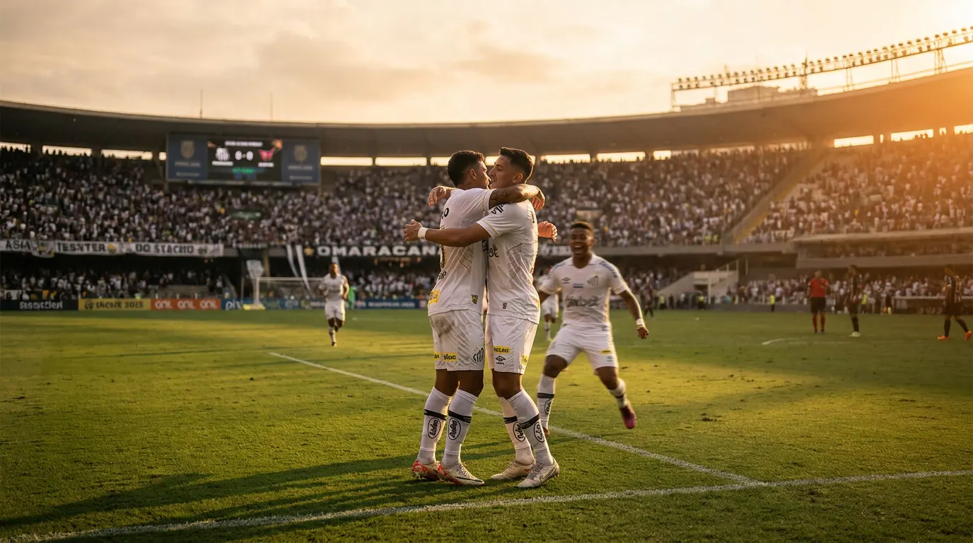 Philippe Coutinho celebra primeiro gol pelo Santos no Maracanã na virada sobre o Fluminense pelo Brasileirão 2026