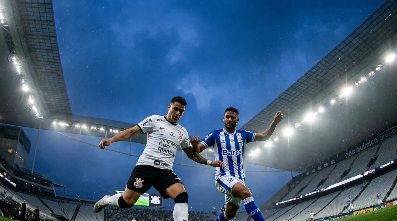 Rodrigo Garro e Yuri Alberto celebram gol do Corinthians na Neo Química Arena pela Copa do Brasil 2026