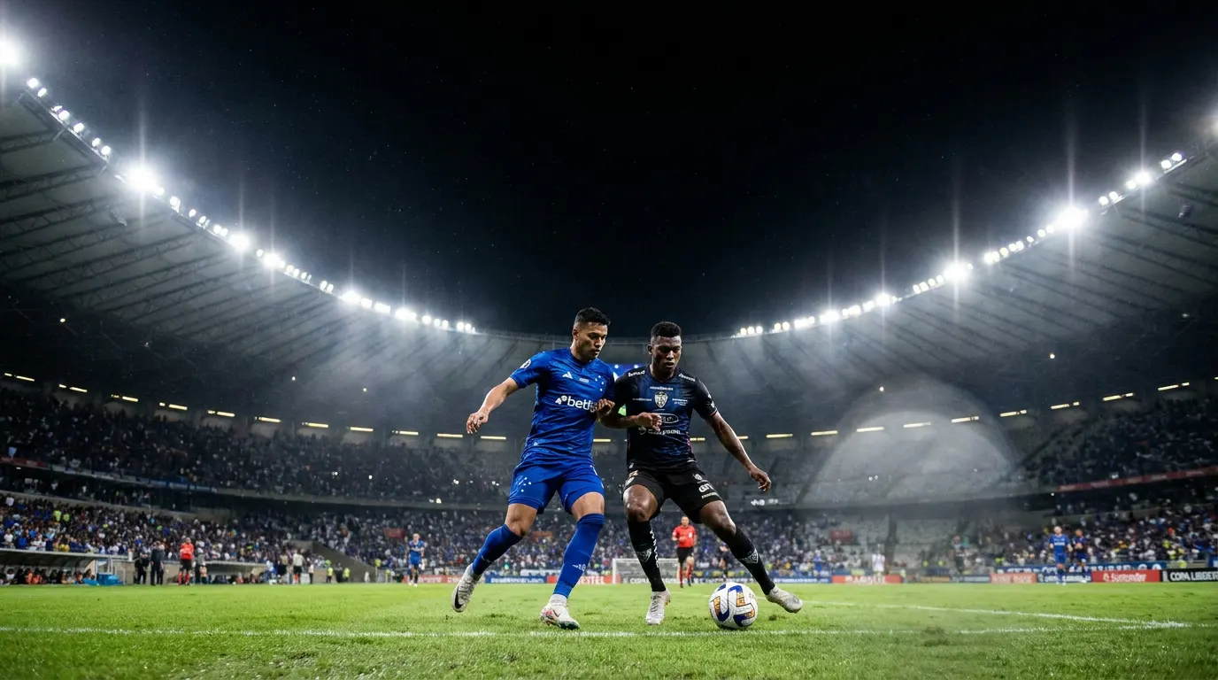 Kaio Jorge comemorando gol pelo Cruzeiro no Mineirão pela Copa Libertadores 2026