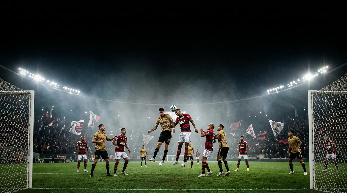 Pedro celebra gol pelo Flamengo no Maracanã durante jogo da Copa Libertadores 2026